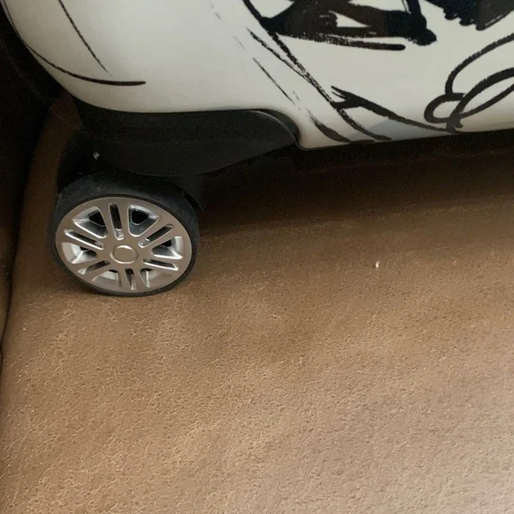 White Hard-Shell Emily in Paris Carry-On with Paris Sketch & Lavender Accents - Picture 3 of 16